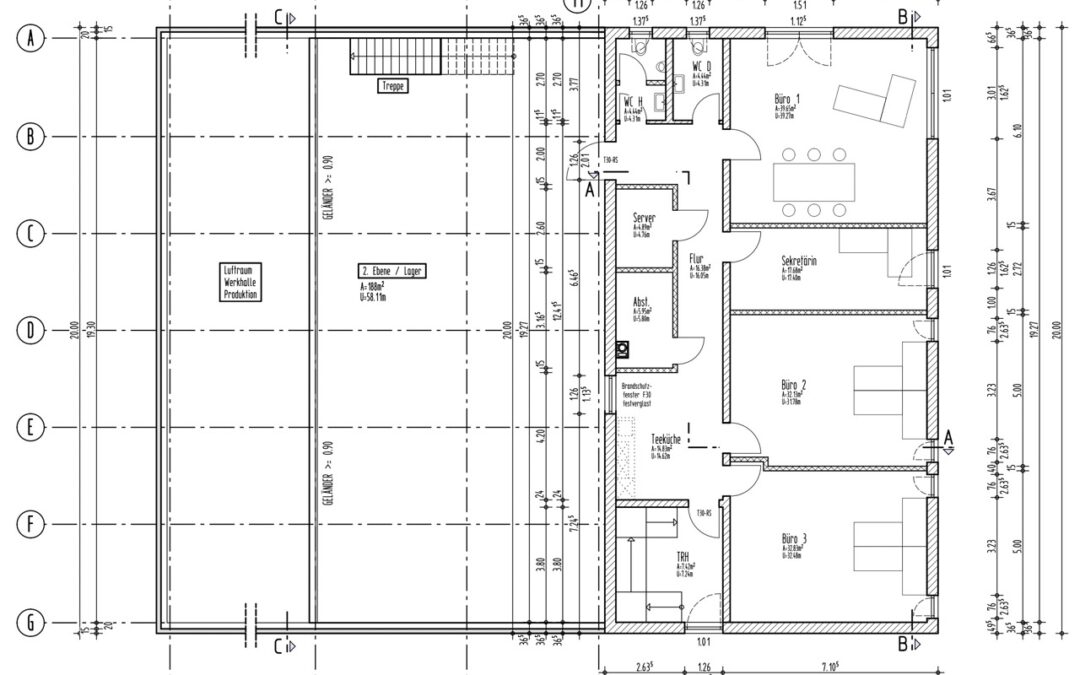 Neubau einer Industriehalle mit Büroflächen und Betriebsleiterwohnung